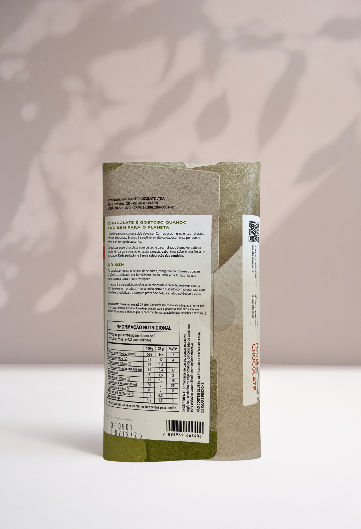 Chocolate Branco com Pistache Caramelizado | 80g