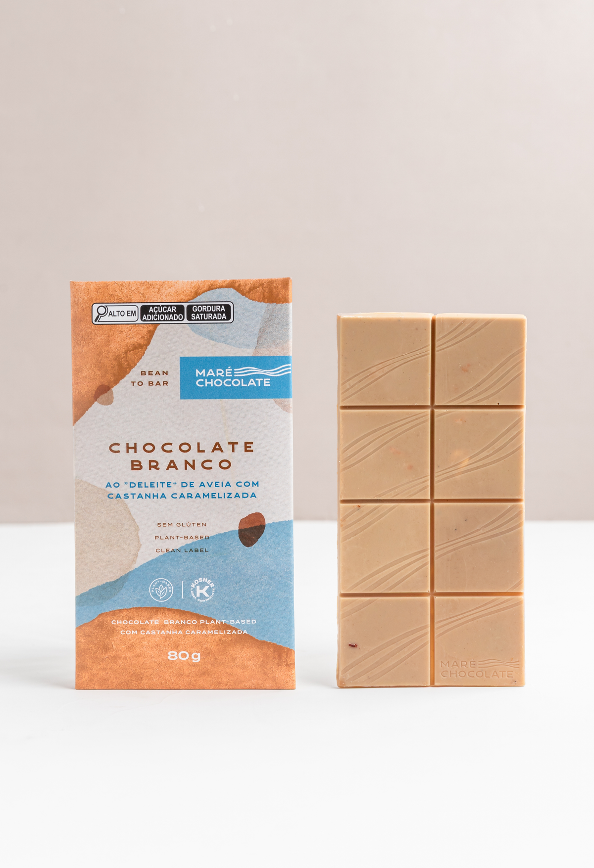 Chocolate Branco com Castanha Caramelizada | 80g
