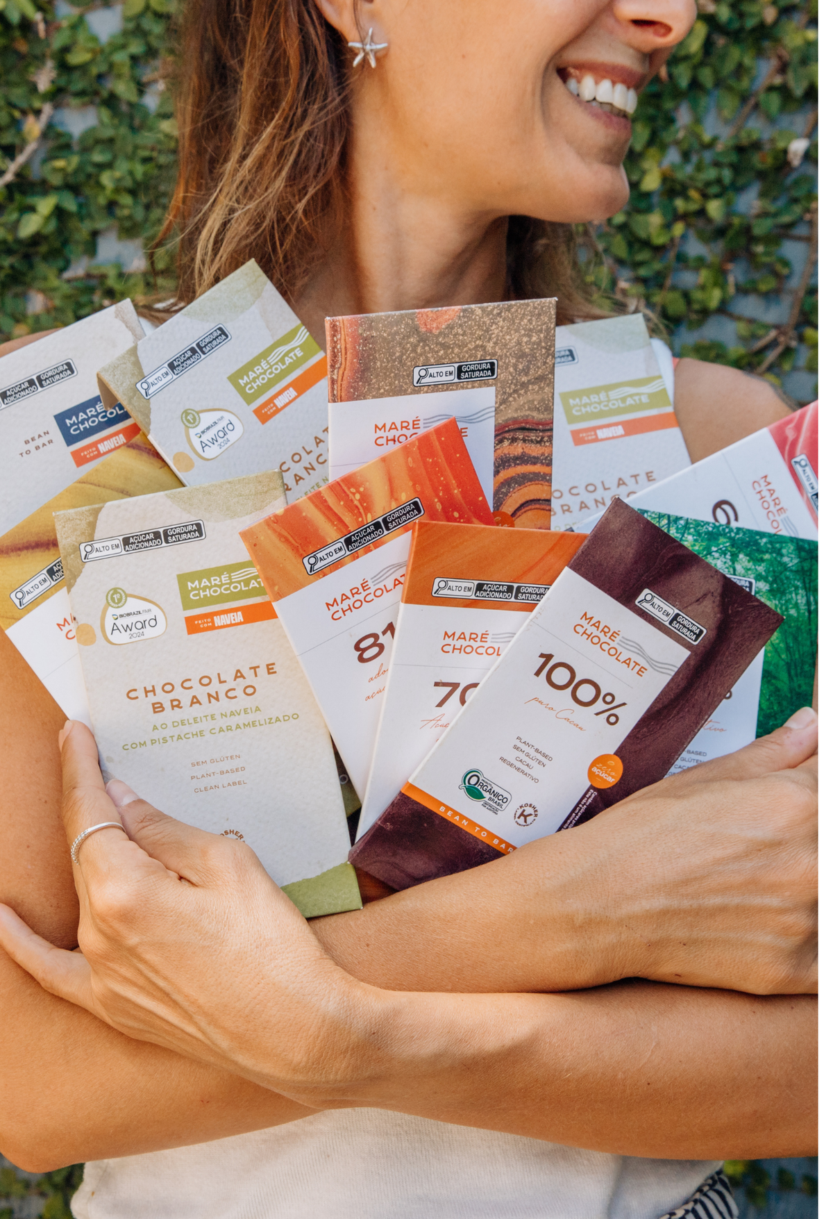 Kit Degustação Maré com cinco barras de chocolate de sabores variados